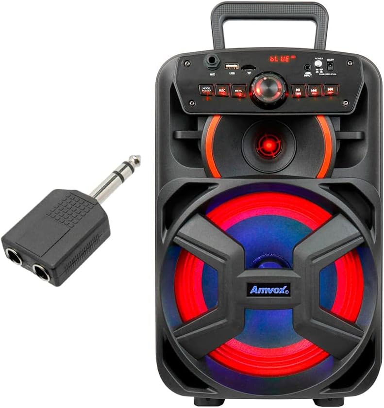 Caixa De Som Portátil BT Amvox ACA 221 Gigante II Com 02 Microfones