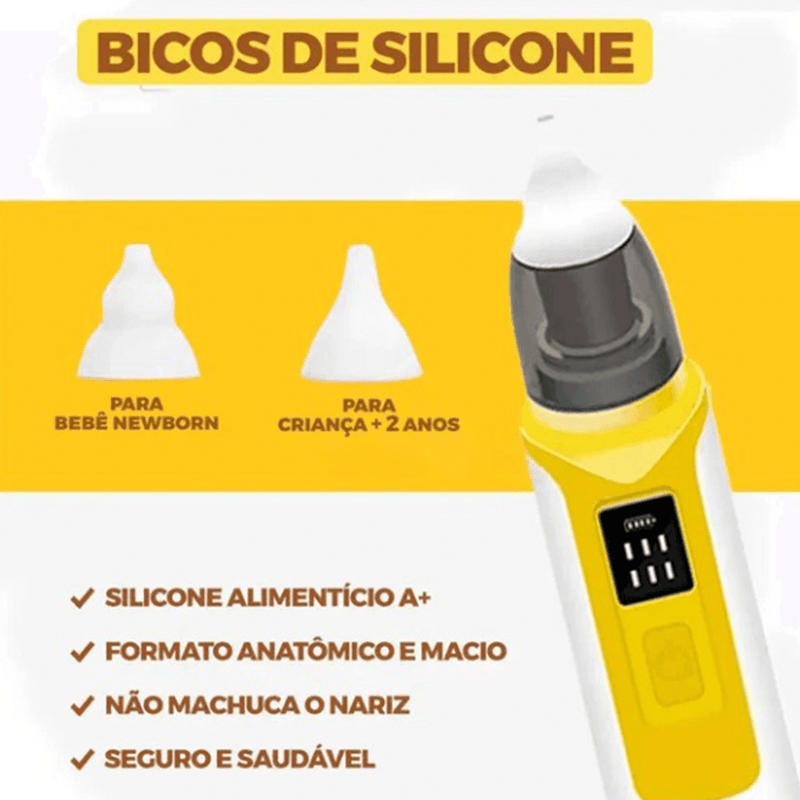 Aspirador Nasal Infantil Buzz - Recarregável - 6 Velocidades - Envio Imediato